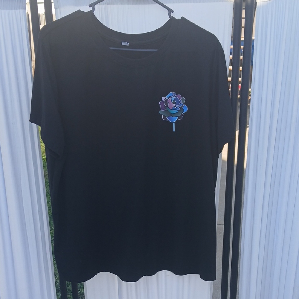 SHEIN Black Tee with Floral Graphic